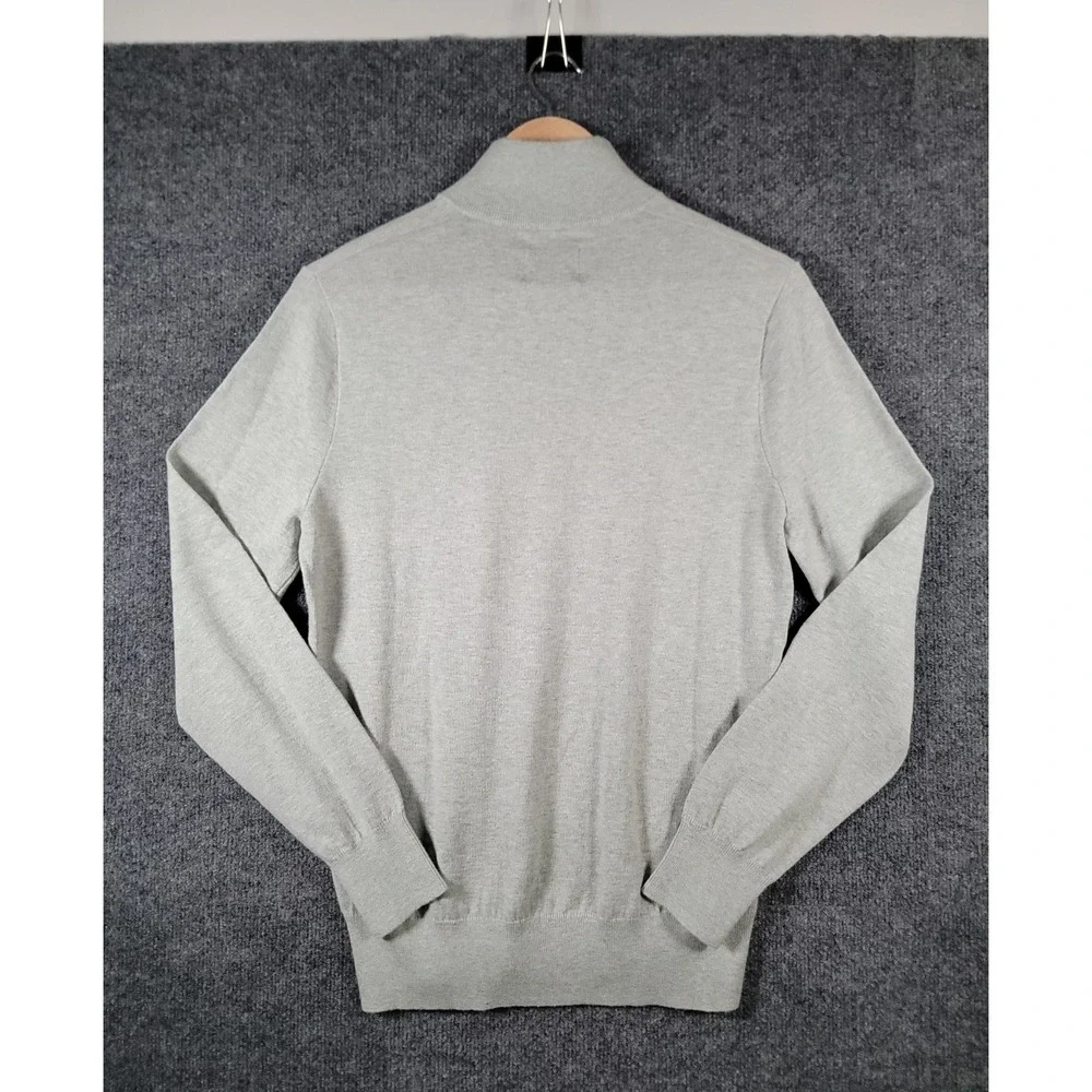 Eddie Bauer 1/4 Zip Pullover Sweater Mens Small Gray Merino Wool Blend NWT $70